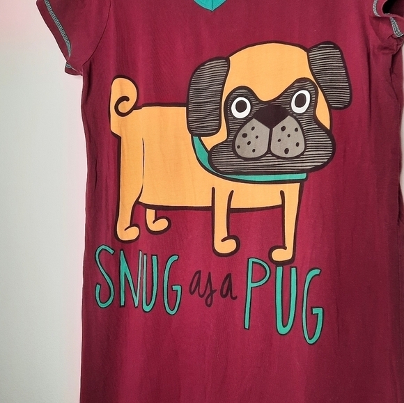 Lazy One Snug As A Pug Sleep Shirt S/M - Picture 4 of 6